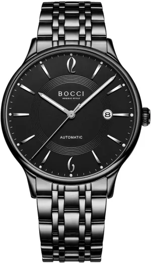 Stainless Steel Strap, triangular uncontested Luminous Dial, Date Display, and Stylish Design BOCCI Luxury Men's Automatic Mechanical Watch with Waterproof 