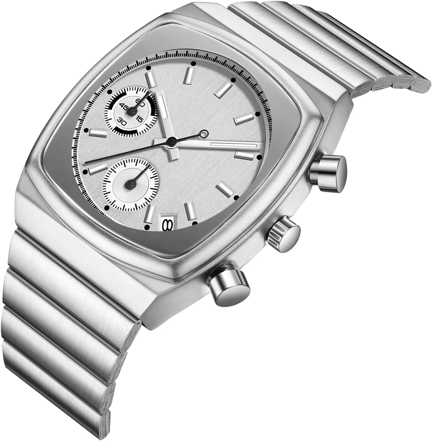 Stainless Steel Strap Watches Business Sport Casual Dress Watch with Calendar Elegant commandment orientation Gifts for Men(Silicone Strap Included) NASIR Watch for Men Chronograph Waterproof Luminous Designer Mens 