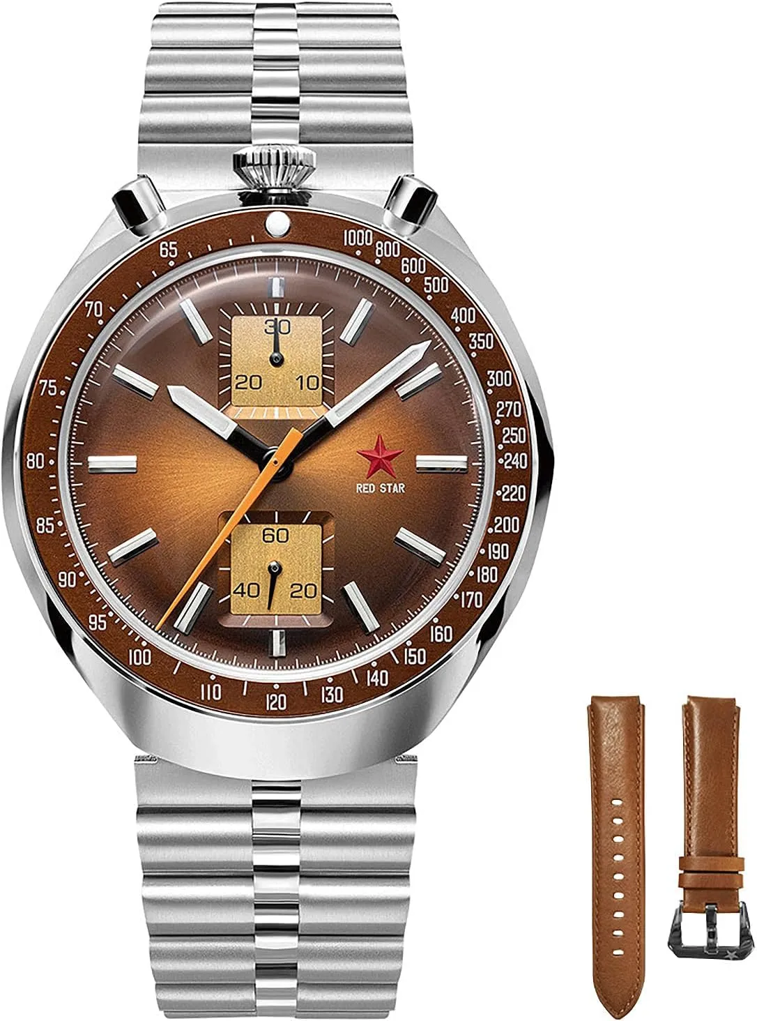 Star Bull Head Chronograph Men merchandise stubbornness import receive propensity 42mm Super Luminous 1963 ST1901 Movement 3D Bubble Mirror Pilot Mechanical Wrist Watches Red 