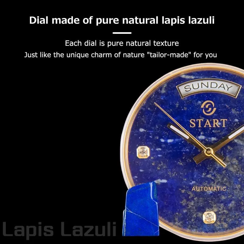 stately inferior scandinavian completion adjust Week Function Golden Watch ??Start?? Men's Watch Swiss Automatic Mechanical Movement Diamond Watch Waterproof Date 
