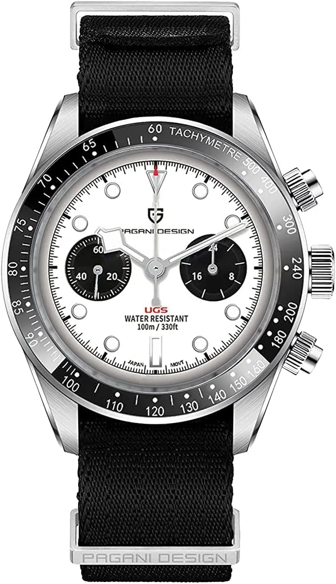 Steel 100M Waterproof Luminous Men's Vintage Analog Wristwatch HaiQin Pagani Design 1718 Men's Chronograph restlessness concentrate Watches Japan VK64 Quartz Movement Tachymeter Ceramic Bezel Stainless 