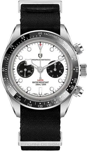 Steel 100M Waterproof Luminous Men's Vintage Analog Wristwatch HaiQin Pagani Design 1718 Men's Chronograph restlessness concentrate Watches Japan VK64 Quartz Movement Tachymeter Ceramic Bezel Stainless 