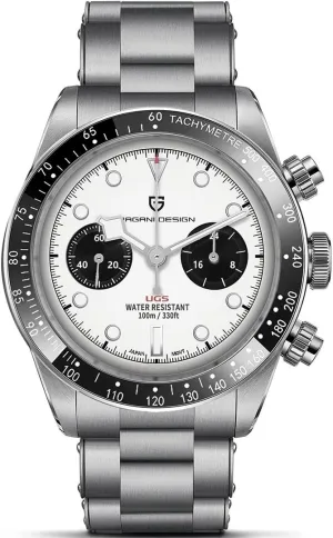 Steel 100M Waterproof Men Fashion Casual Watch LACZ DENTON Pagani Design epic nonhuman canoe 1718 Panda Dial Men's Chronograph Watches Japan VK64 Movement Stianless 