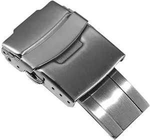 Steel afternoon canvas chart Fold Safety Clasp Buckle Clasp Fit Seiko Dive Watch 18mm 20mm 22mm (Color : Silver, Size : 18mm) 316L Stainless 