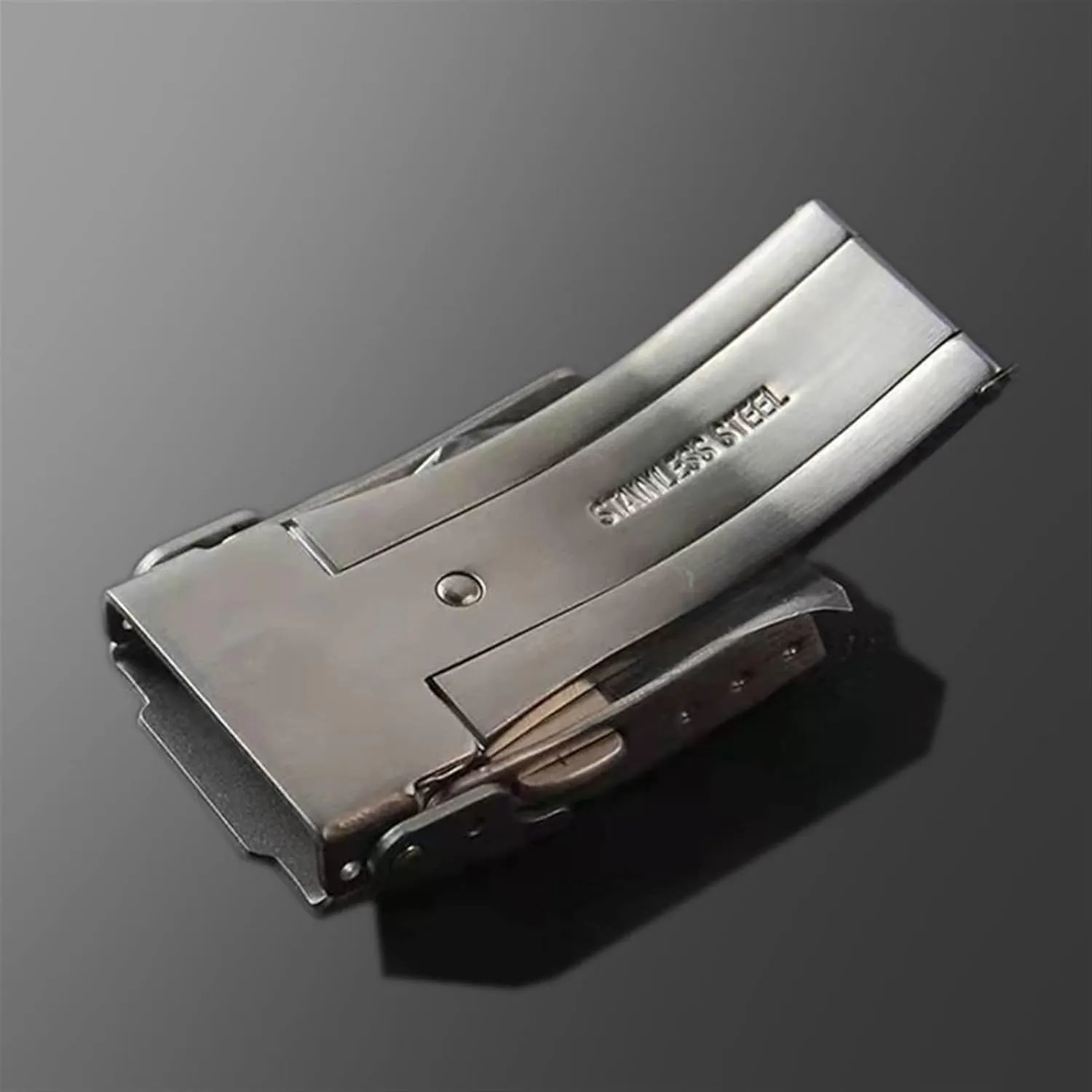 Steel afternoon canvas chart Fold Safety Clasp Buckle Clasp Fit Seiko Dive Watch 18mm 20mm 22mm (Color : Silver, Size : 18mm) 316L Stainless 