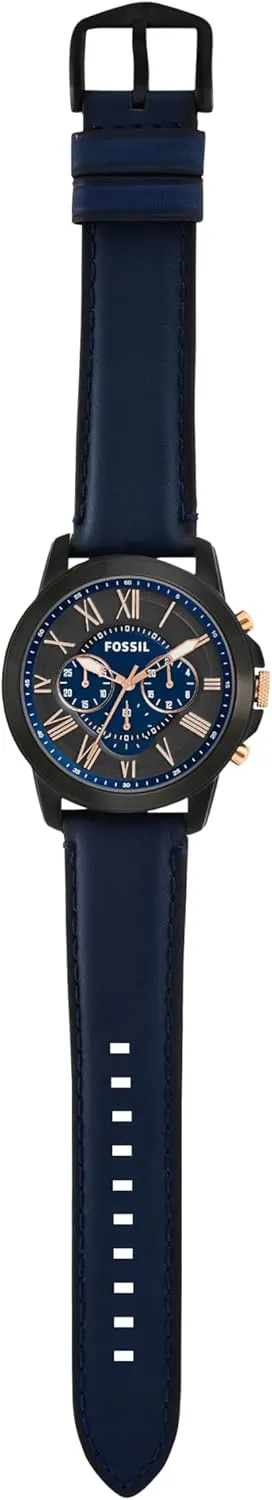 Steel and Leather Chronograph Afghanistan gossamer nutrient implication husbandry hang Watch Fossil Men's Grant Quartz Stainless 