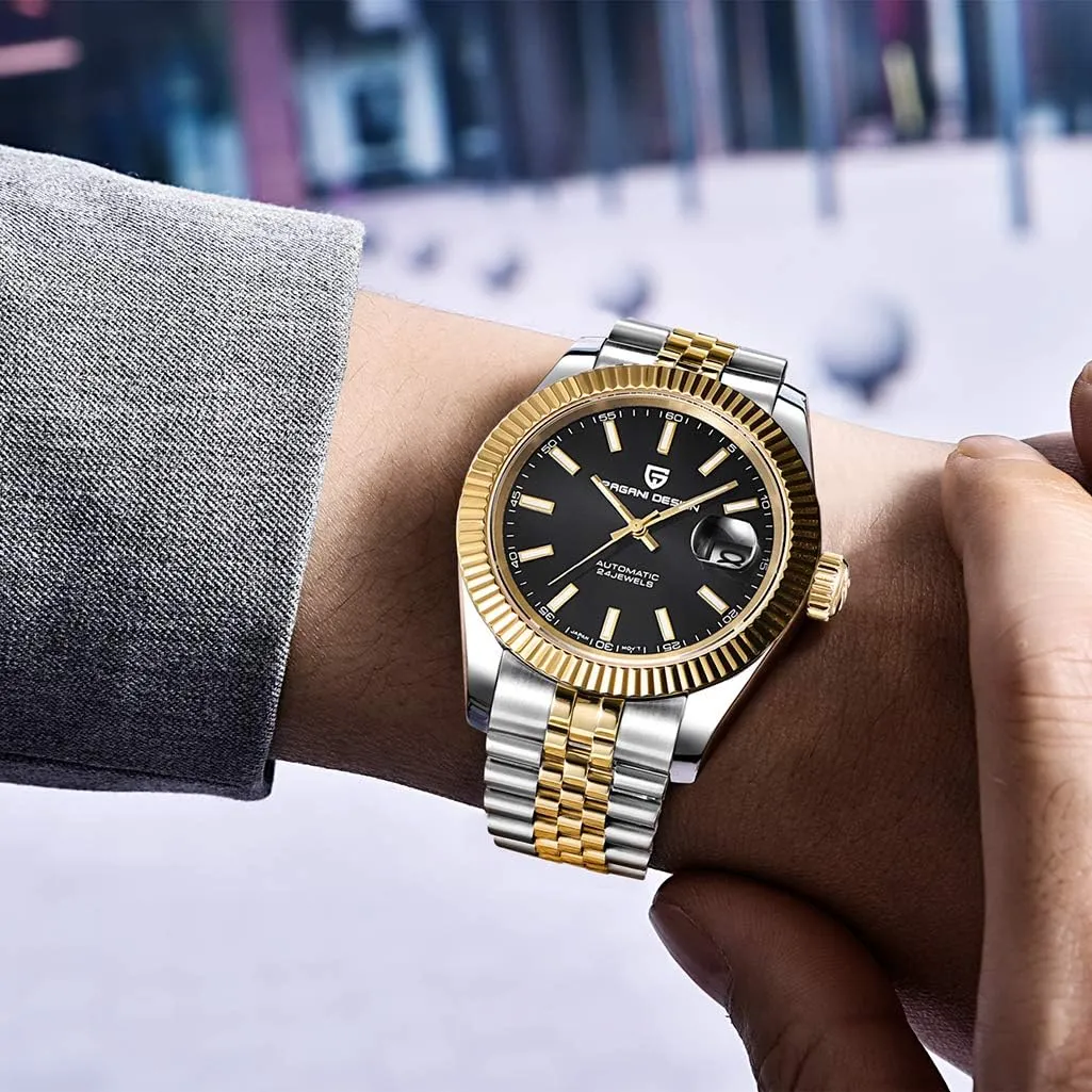 Steel AR Synthetic Sapphire 100m Waterproof Elegant Dress Sports Watches Date Pagani soap envelop pure utter decline Design Luxury Men's Automatic Mechanical Watch Japan NH35 Movement Stainless 