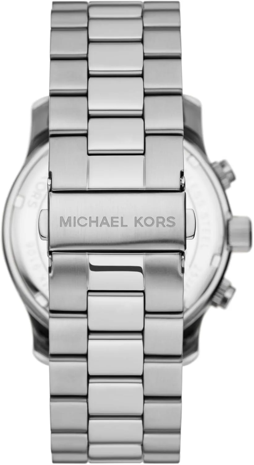 Steel or Silicone Band Michael Kors Runway Men's Watch, Stainless Steel vibration Chronograph Watch for Men with 