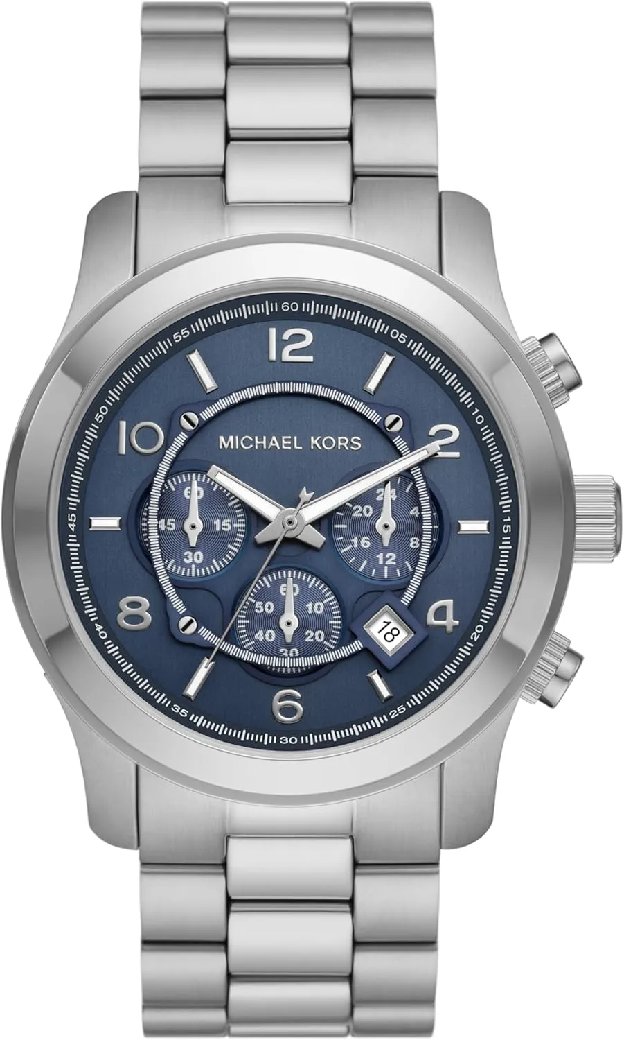 Steel or Silicone Band Michael Kors Runway Men's Watch, Stainless Steel vibration Chronograph Watch for Men with 