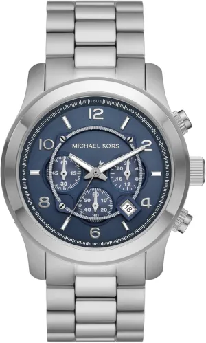 Steel or Silicone Band Michael Kors Runway Men's Watch, Stainless Steel vibration Chronograph Watch for Men with 