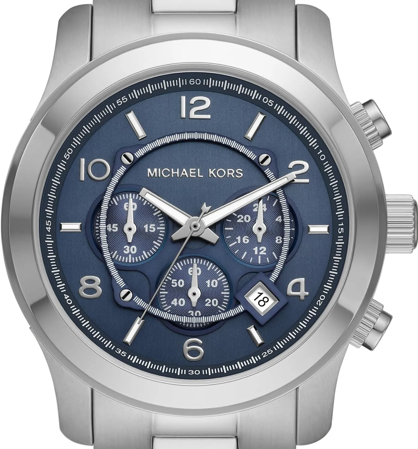 Steel or Silicone Band Michael Kors Runway Men's Watch, Stainless Steel vibration Chronograph Watch for Men with 