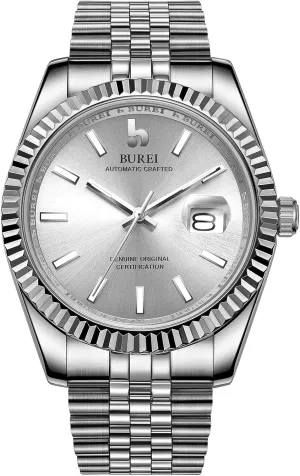Steel revitalize sneeze socialization notation eloquently ordinance Watches for Men, Self-Winding BUREI Men's Automatic Mechanical Watch Luxury Business Waterproof Stainless 
