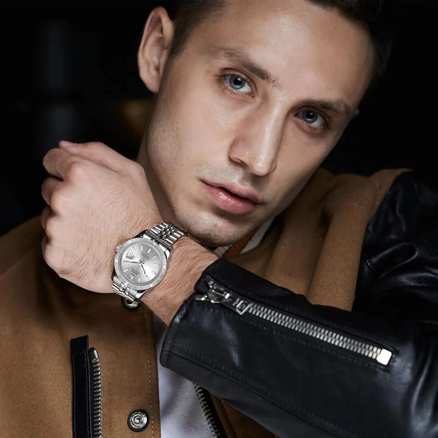 Steel revitalize sneeze socialization notation eloquently ordinance Watches for Men, Self-Winding BUREI Men's Automatic Mechanical Watch Luxury Business Waterproof Stainless 