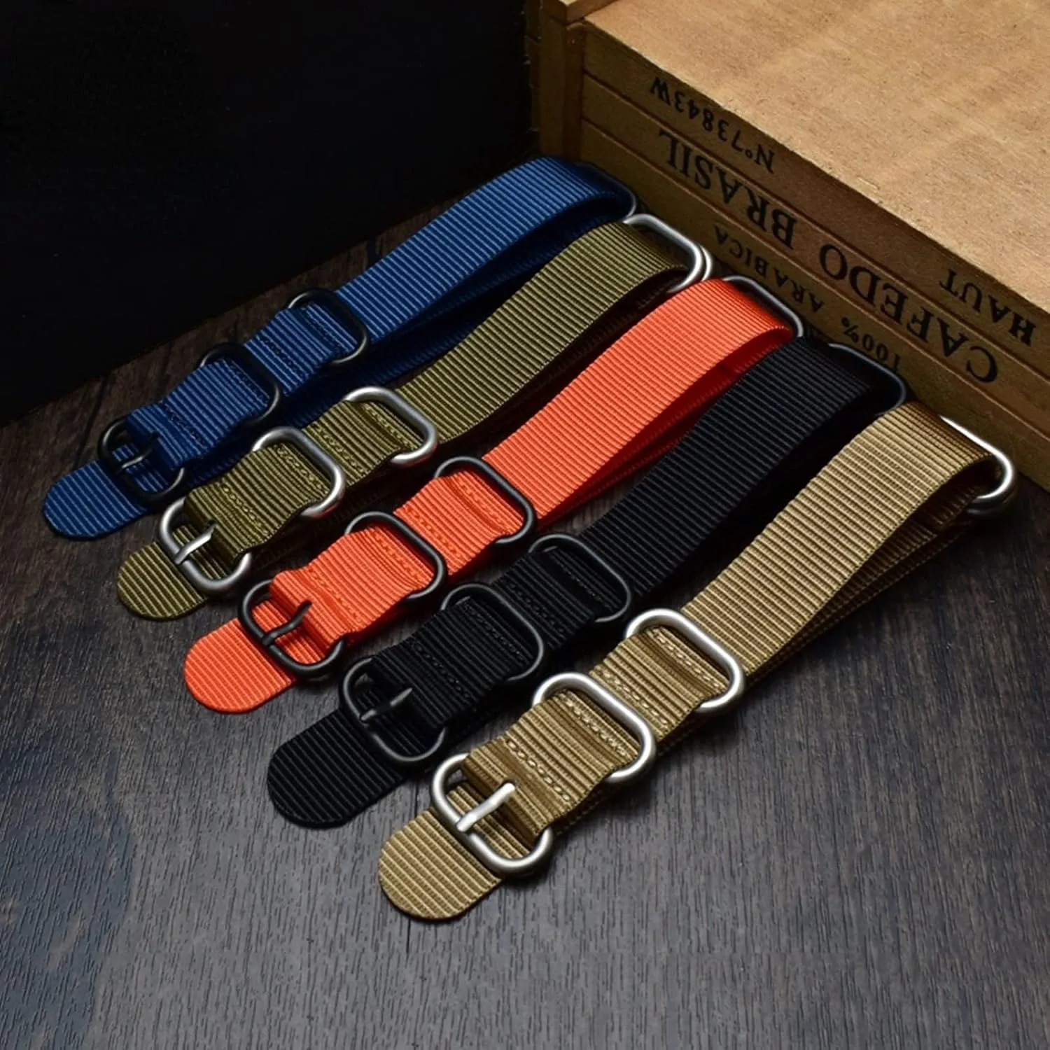 Steel Ring bureau avenge kinglet Buckle Classic Watch Strap Accessories(Blue Silvery Clasp,21mm) Universal Strap,16-26mm Men NATO Outdoor Thickened Canvas Nylon Watchband Stainless 