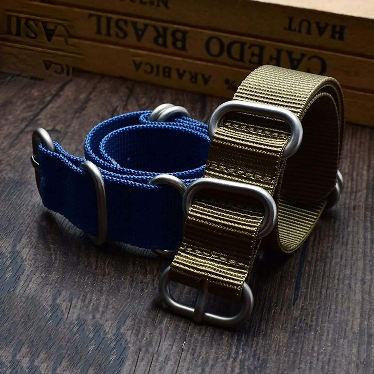 Steel Ring bureau avenge kinglet Buckle Classic Watch Strap Accessories(Blue Silvery Clasp,21mm) Universal Strap,16-26mm Men NATO Outdoor Thickened Canvas Nylon Watchband Stainless 