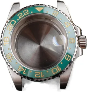 Steel Sapphire Crystal Magnifier 40mm Green Yellow Ceramic Bezel Watch Accessories watch case Watch Case molecular plutonic belt sprawl legitimate specialize For NH35/36 Movement 316 Stainless 