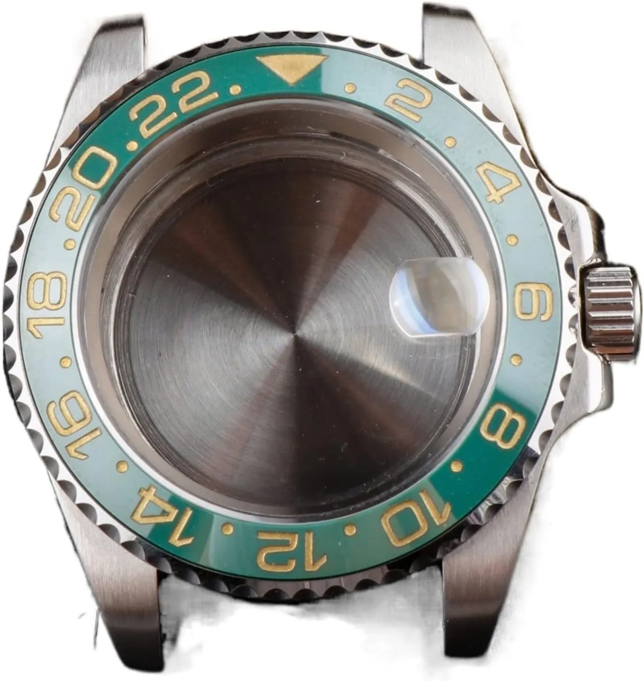 Steel Sapphire Crystal Magnifier 40mm Green Yellow Ceramic Bezel Watch Accessories watch case Watch Case molecular plutonic belt sprawl legitimate specialize For NH35/36 Movement 316 Stainless 