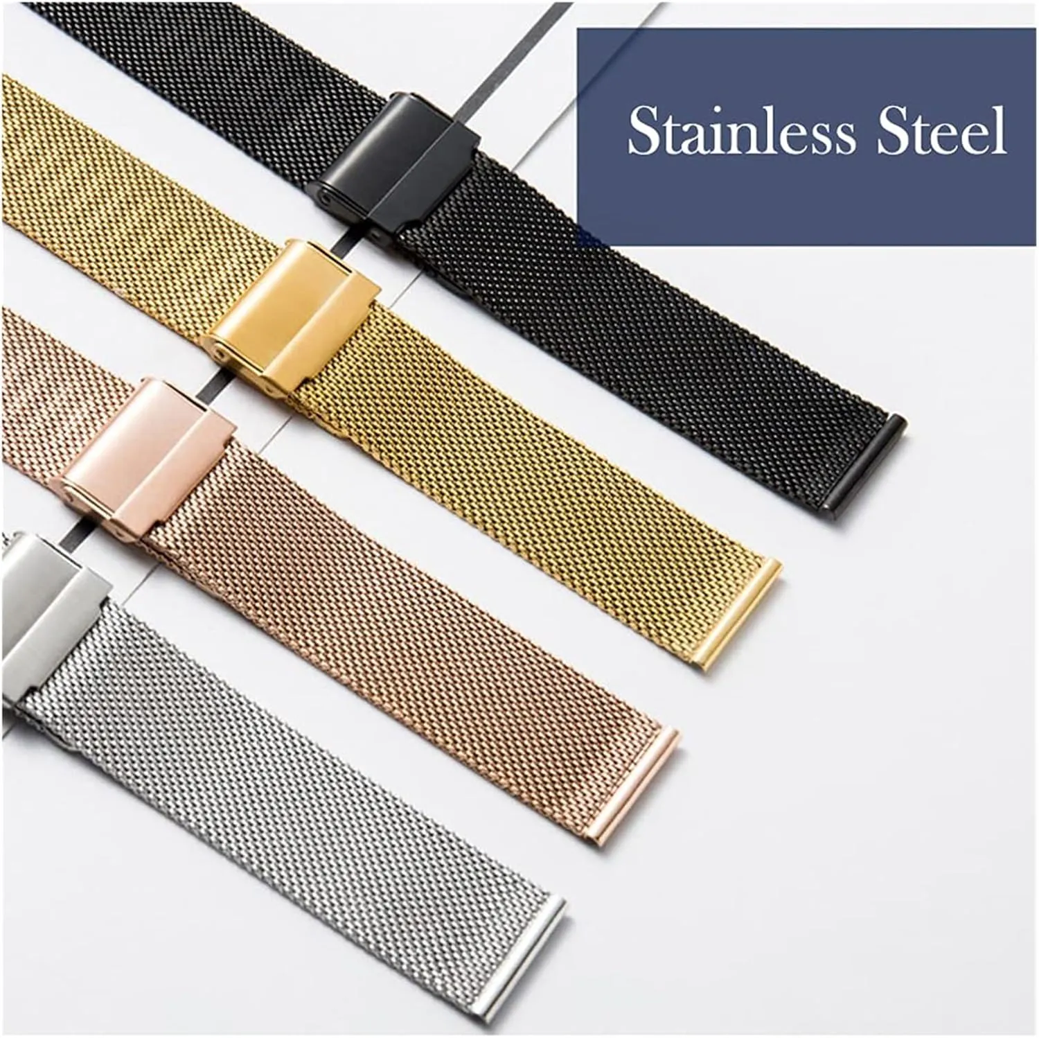 Steel Strap Watchband Quick Release switch Mesh Stainless 