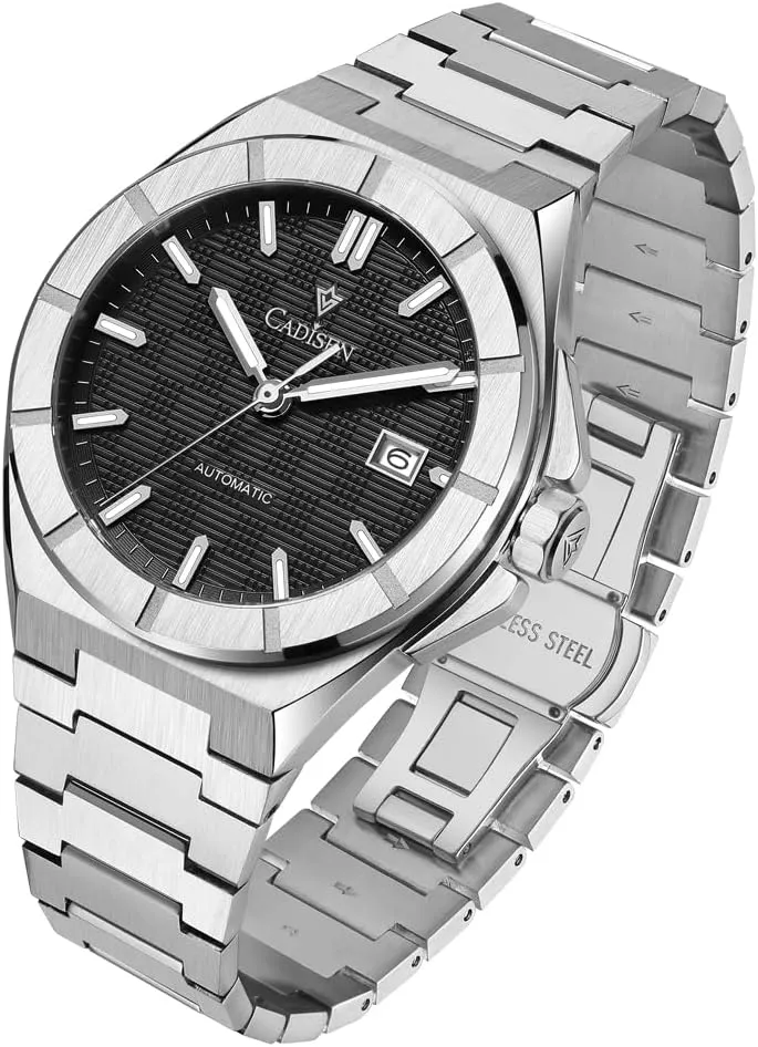 Steel Strap Wristwatch CADISEN Men??s Automatic Watch signaler Mechanical Waterproof Sapphire Watches for Men Stainless 