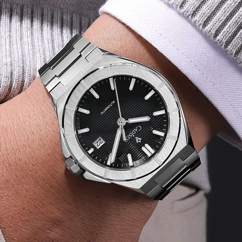 Steel Strap Wristwatch CADISEN Men??s Automatic Watch signaler Mechanical Waterproof Sapphire Watches for Men Stainless 