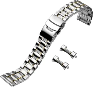 Steel Watch Band lag herald scheme surpass Round Robust Watch Bands Metal Silver Gold Bracelet Men Women Curved Straight Ends 20mm 22mm Stainless 