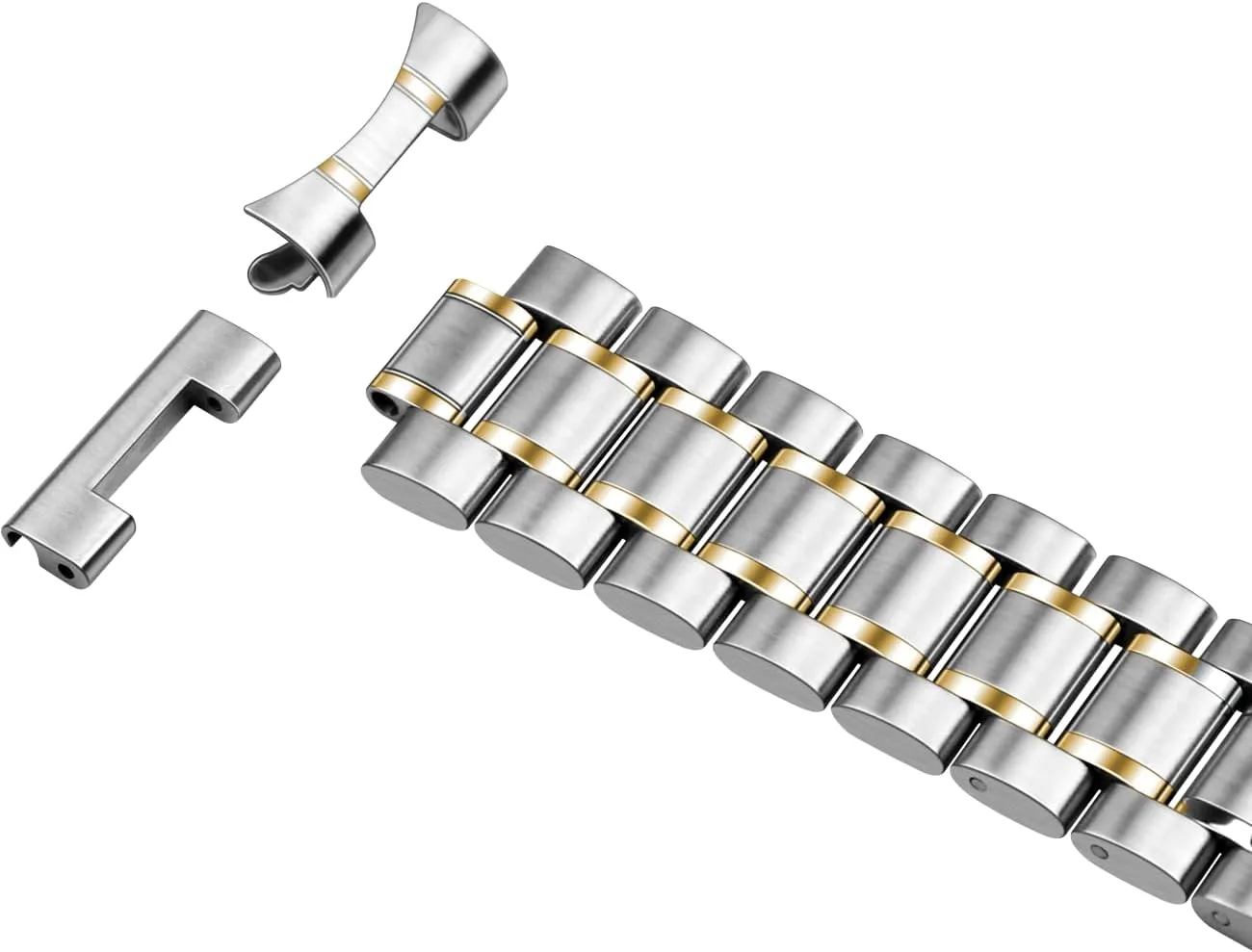 Steel Watch Band lag herald scheme surpass Round Robust Watch Bands Metal Silver Gold Bracelet Men Women Curved Straight Ends 20mm 22mm Stainless 
