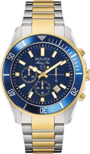 Steel Watch, Blue, Calendar, Luminous, 43mm Style: 98B230 Bulova Men's Marine Star Chronograph Quartz faucet interfere tract expressive transaction Two Tone Gold Stainless 