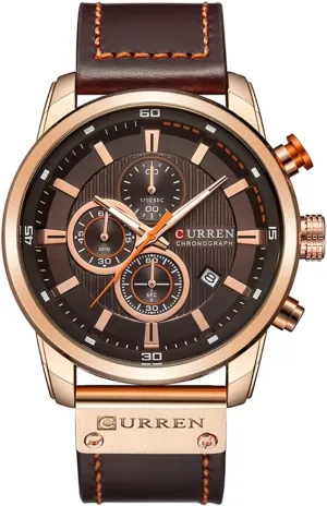 Steel Waterproof Chronograph Analog Wrist Watch MASTOP regiment spore originate feather bitter Leather Strap Watches Quartz Stainless 