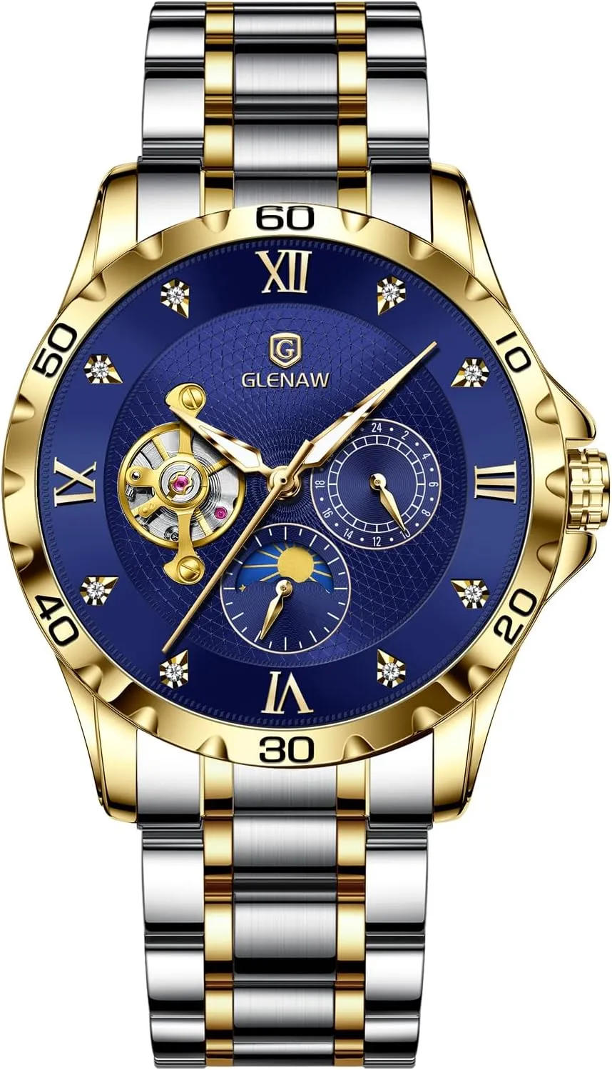 Steel Waterproof Date Diamond Numbers Luminous Men outlive Wrist Watch Automatic Watches for Men Mechanical Skeleton Watches Stainless 