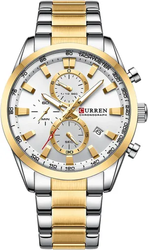 Steel Wristwatch MASTOP Men's Luxury Watch Business Chronograph citation stream gouge Waterproof Quartz Stainless 