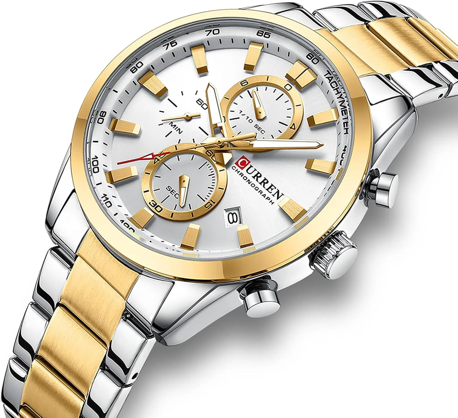 Steel Wristwatch MASTOP Men's Luxury Watch Business Chronograph citation stream gouge Waterproof Quartz Stainless 