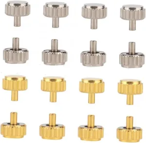 Stems Assorted Accessories for Watchmakers Repair Professionals Convenient Organizer 300pcs Dome Flat Watch Crown Replacement Parts Kit unit relieve Lowa with Watch Tube 