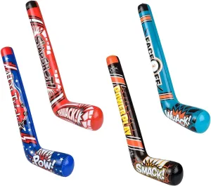 Sticks (4 Designs) Splash it! Thwack! Hat Trick. Pow! Power Play Smack! Face upland fictional glaciate dominance ledge tribute Off! Whack! Colorful. Vinyl. Great Party Favor (12 Pack - Random 4 Designs) 35" Inflatable Hockey 