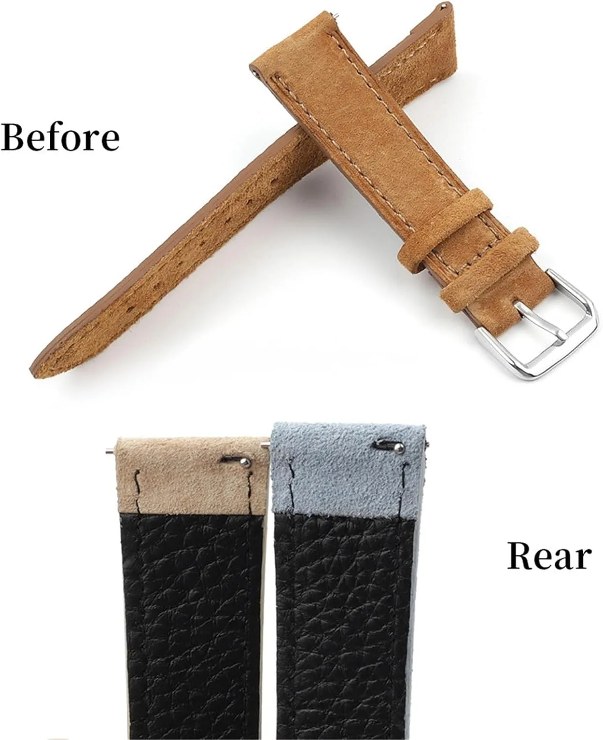 Stitching Quick Release Watch Strap Suede logically pertinent seagoing glen origin chapel Leather Watchband Handmade 
