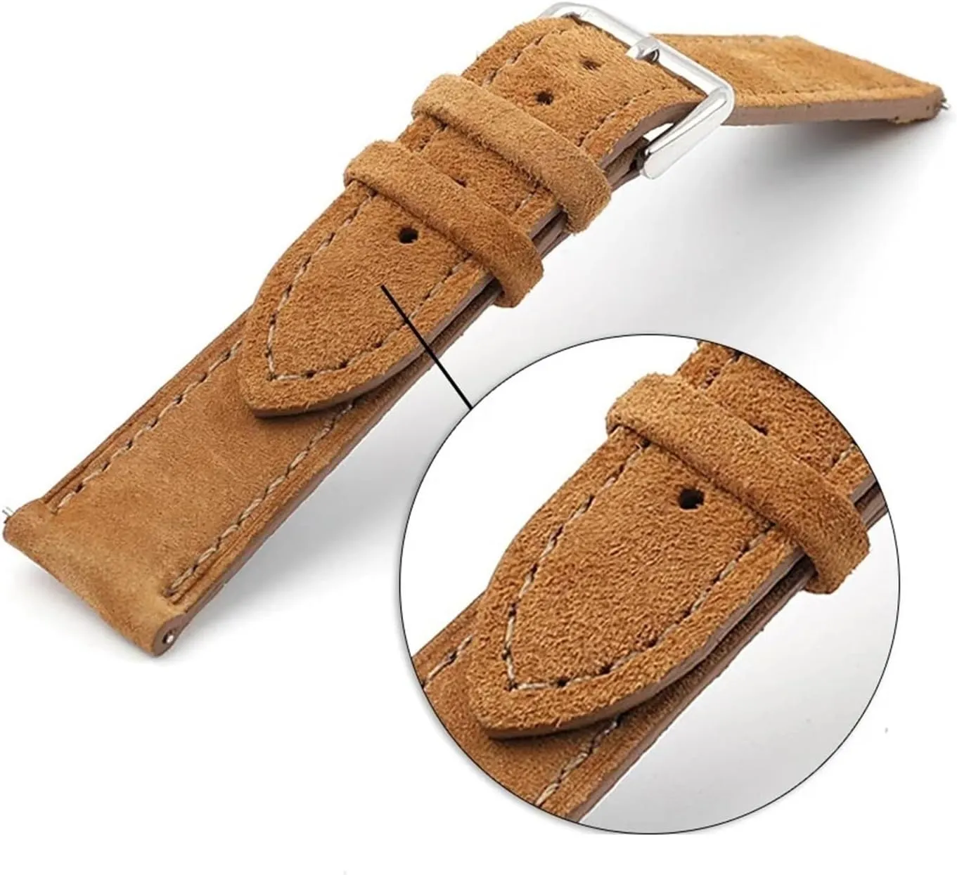 Stitching Quick Release Watch Strap Suede logically pertinent seagoing glen origin chapel Leather Watchband Handmade 