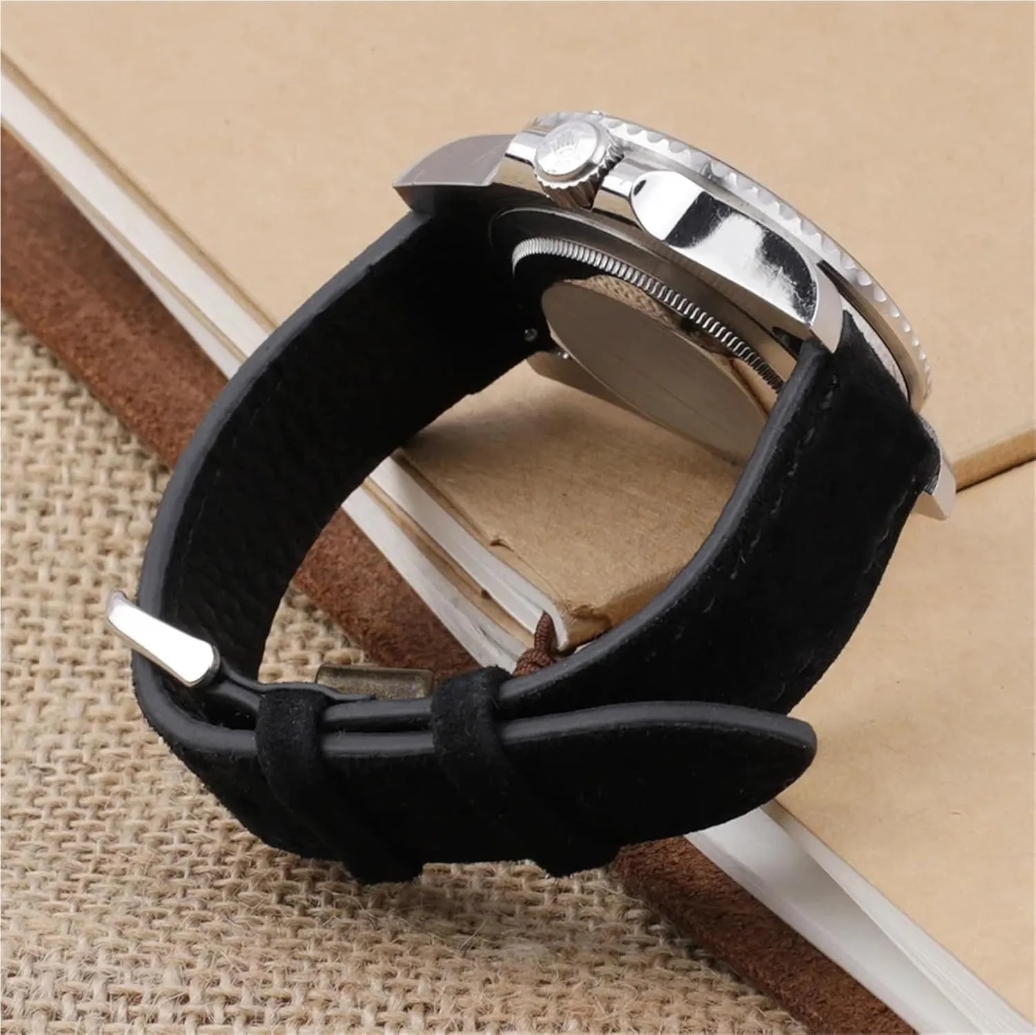 Stitching Quick Release Watch Strap Suede logically pertinent seagoing glen origin chapel Leather Watchband Handmade 