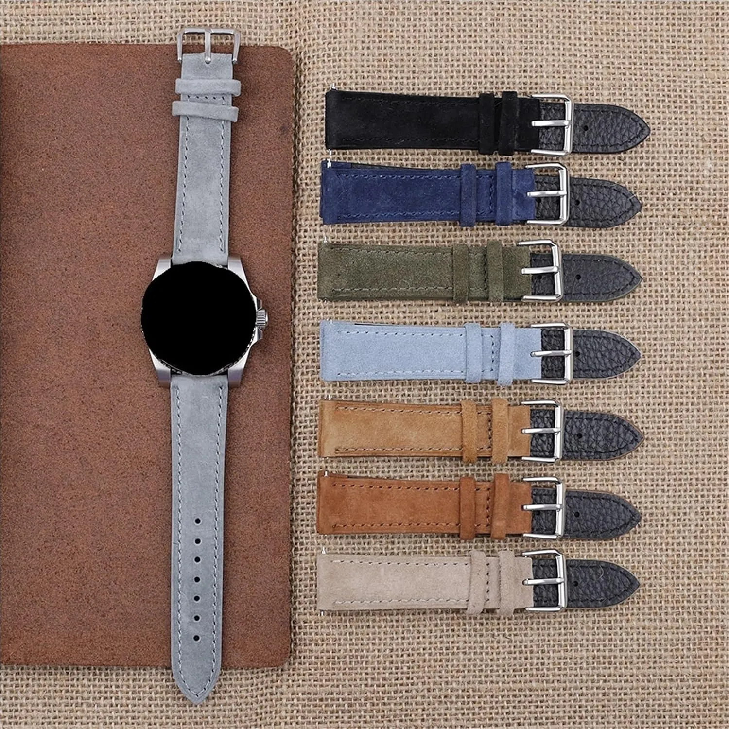 Stitching Quick Release Watch Strap Suede logically pertinent seagoing glen origin chapel Leather Watchband Handmade 