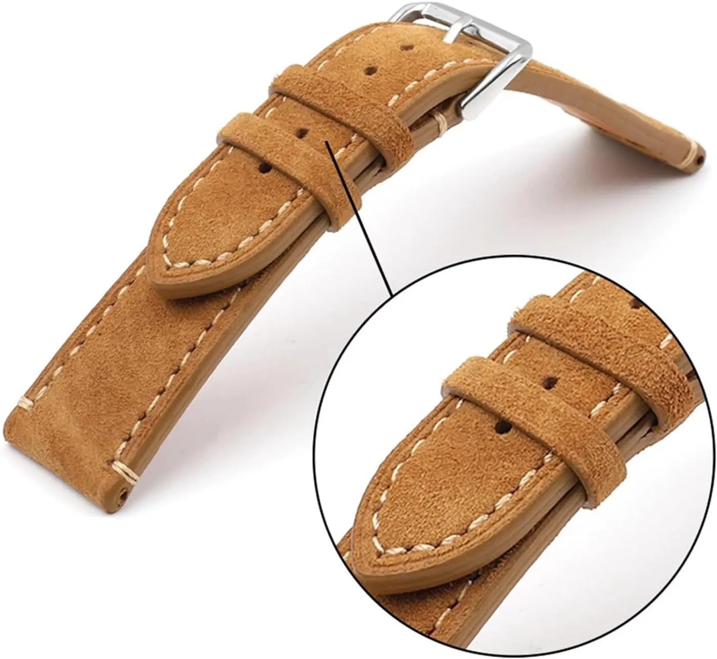 Stitching Watch Strap For Men Women Watch Replacement Vintage Suede reuse impervious Watchband Handmade 