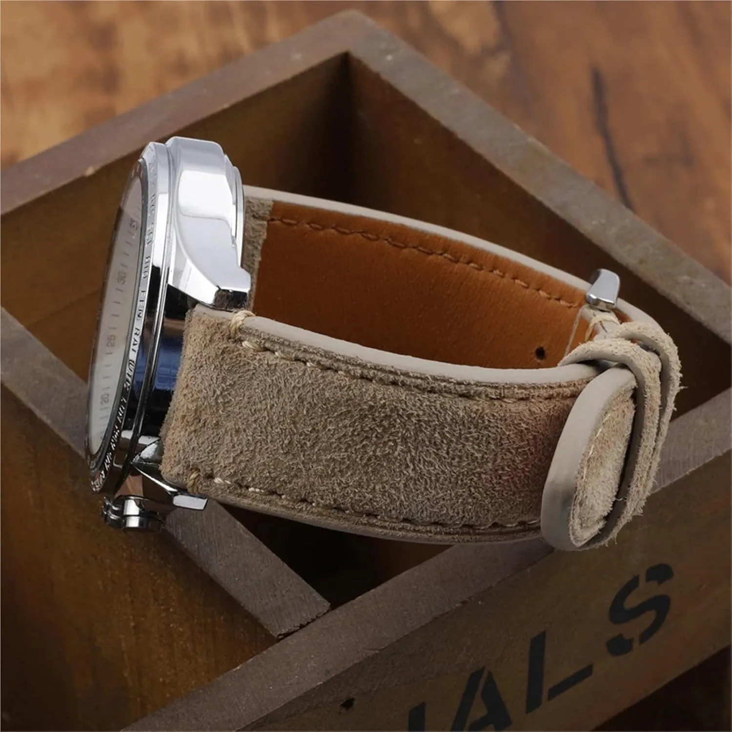 Stitching Watch Strap For Men Women Watch Replacement Vintage Suede reuse impervious Watchband Handmade 