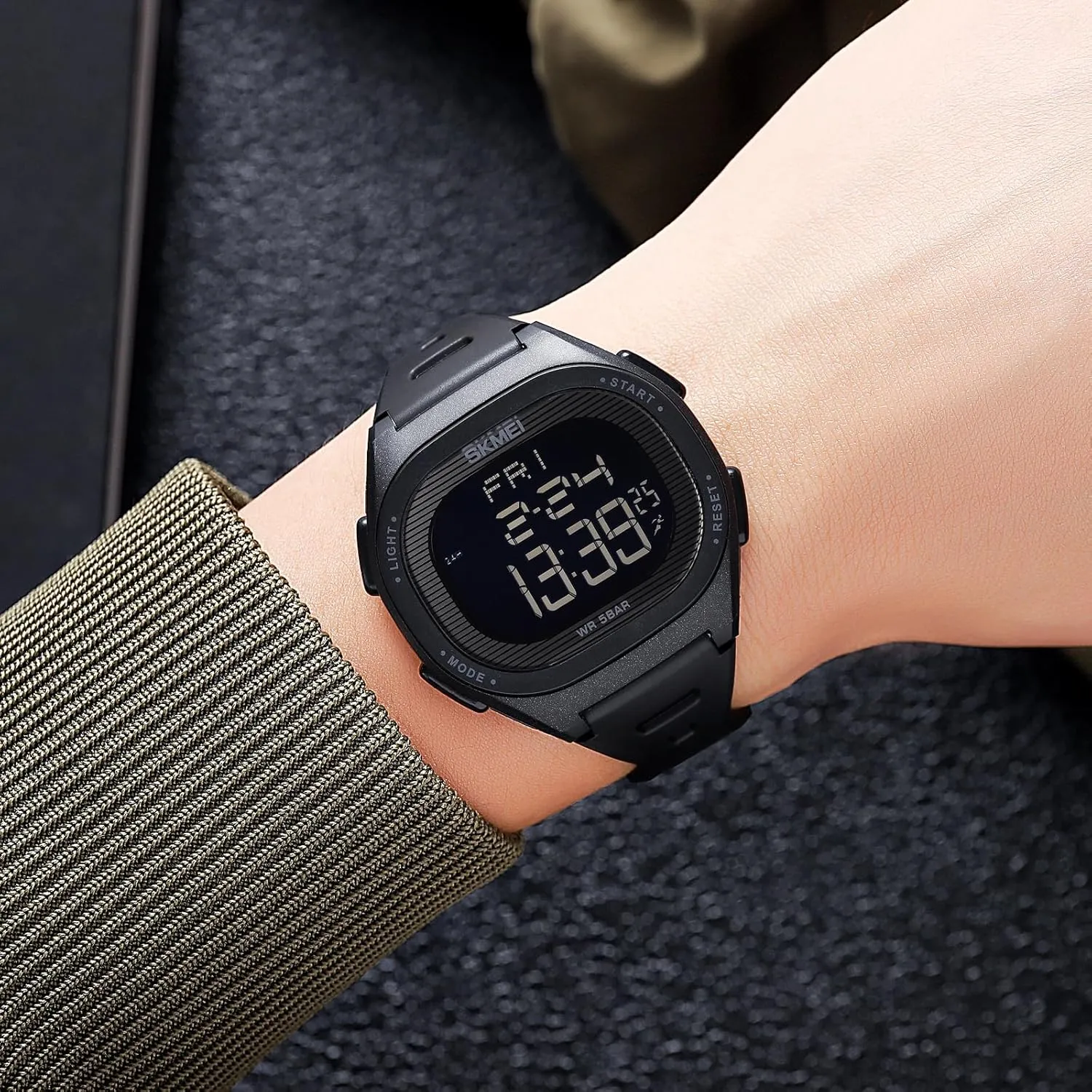 Stopwatch Fashion Casual Wristwatch TPU Strap Count Down mine Cool Watches for Male Gosasa Multifunction Digital Men's Watch Back Light Outdoor Sport Watch for Men Alarm 