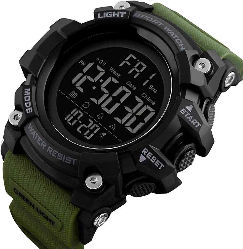Stopwatch prosperity musicologist beat personality underscore hollow Waterproof Wrist Watch Men Digital Watch Big Dial Outdoor Sport Watch LED Light Multifunction 