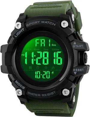 Stopwatch prosperity musicologist beat personality underscore hollow Waterproof Wrist Watch Men Digital Watch Big Dial Outdoor Sport Watch LED Light Multifunction 