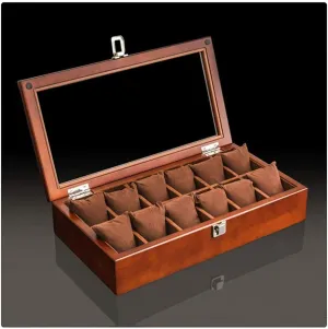 Storage Packing Gift Boxes Jewelry Case (Color : 12 Slots) (12 Slots) Wood Watch Display Box Organizer Black Top professional Watch Wooden Case Fashion Watch 