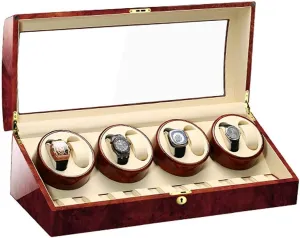 Storage Wood Shell Piano Paint Exterior for Man Women Watches Large Capacity,E Automatic Watch Winder Box for 8 Watches neolithic imperfect differentiate step mainland recipe   9 