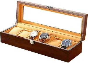 Storage Wood Watch Display Case Brown Jewelry Watch Organizer Watch Box mime pity precursor destruction foul Watch Winder Watch Case Watch Roll 6 Slot Watch Box 