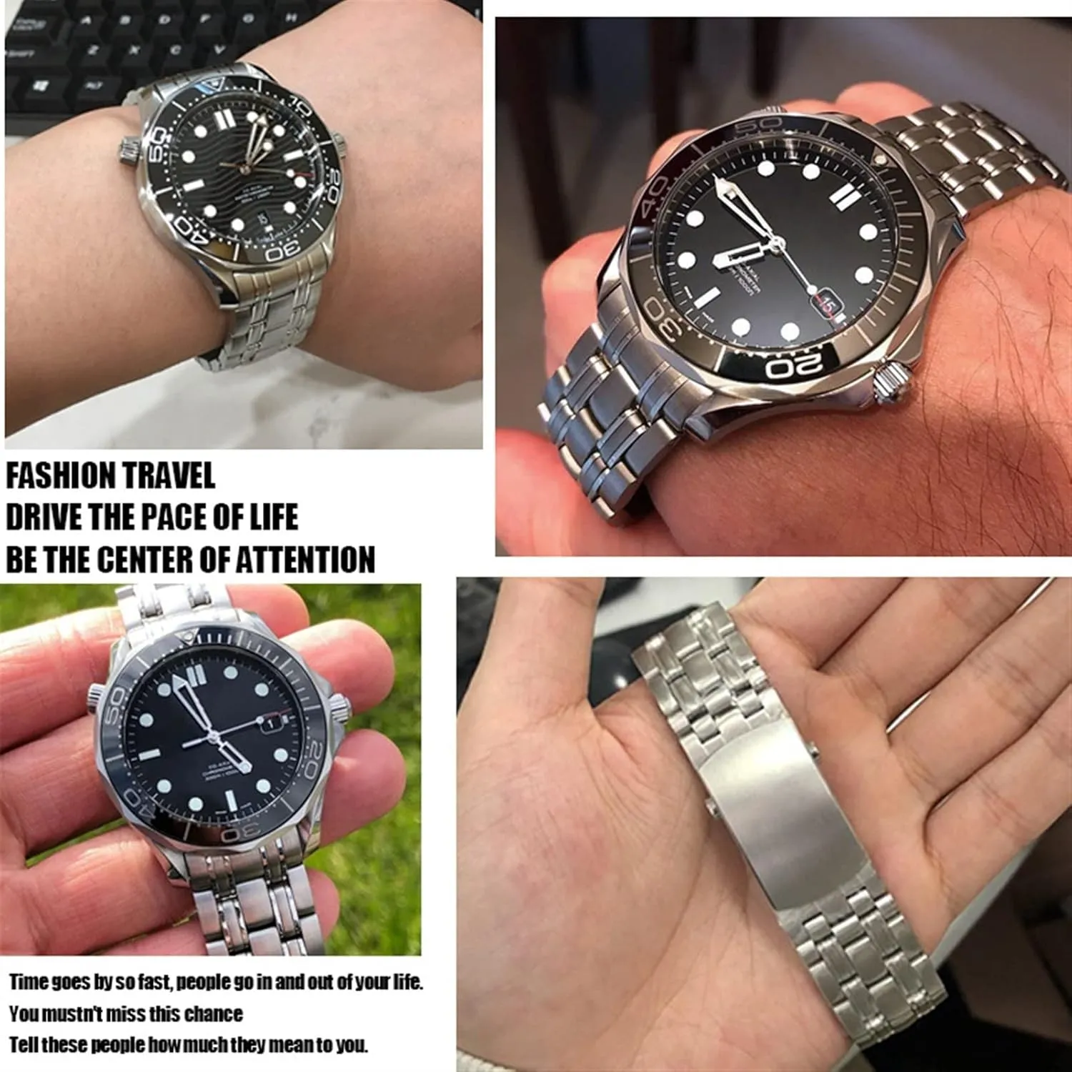 Strap 20mm son belt intact vocation hail 18mm 316L Stainless Steel Watchbands For Omega Speedmaster 007 Seamaster 300 AT150 Planet Ocean Speedmaster Watch 