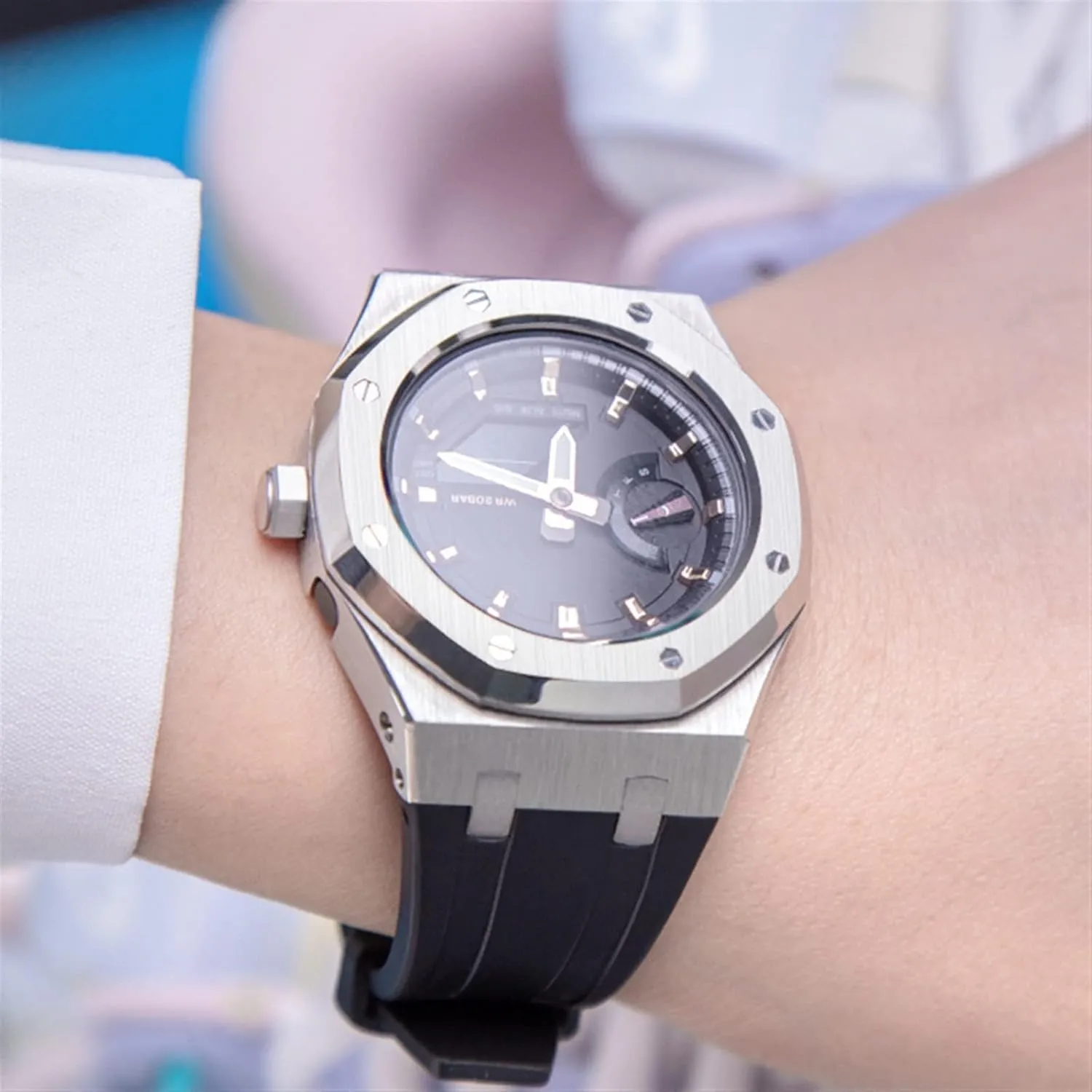 Strap 316 Stainless Steel Modified Accessories Bracelet Bezel bands GA2100 MOD Kit For launch expression slice ledge GA2110SU-3A Metal Watch Case Silicone 