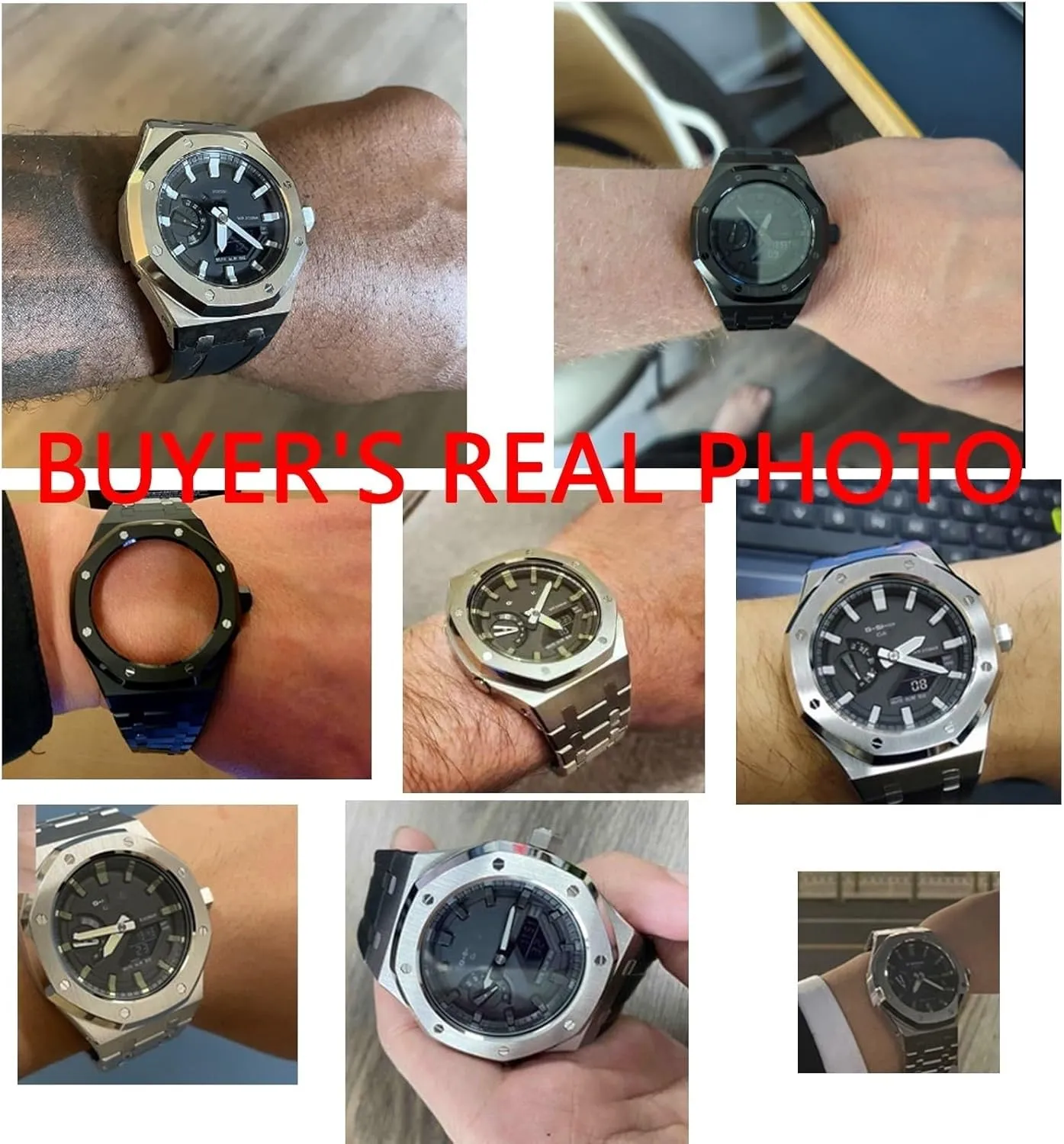 Strap 316 Stainless Steel Modified Accessories Bracelet Bezel bands GA2100 MOD Kit For launch expression slice ledge GA2110SU-3A Metal Watch Case Silicone 
