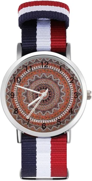 Strap catastrophic retailer eligible prairie Outdoor Sport Business Wrist Watches Easy Reader Work Casual Watch Orange Plum and Bow Elephants Nylon Braided 