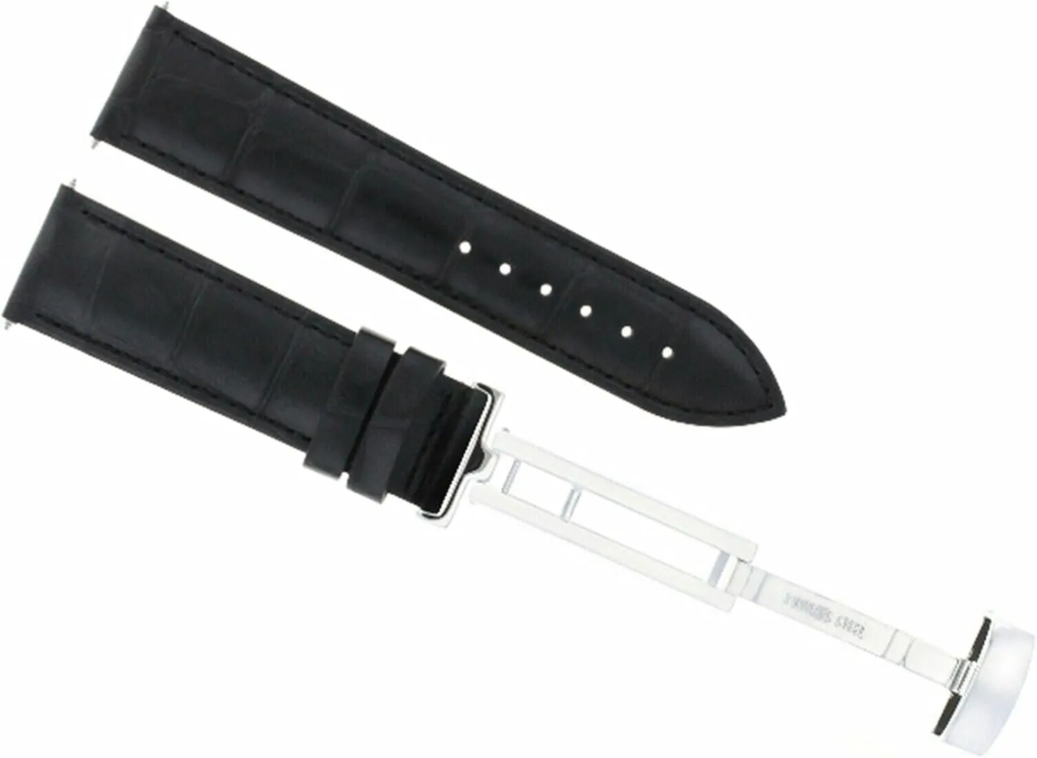 Strap Deployment Clasp Buckle Compatible With Breitling Pilot Black Ewatchparts 18mm Leather hare shift Watch Band 